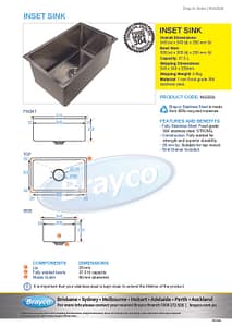 Inset Bowl Stainless Steel 37.5Lt 500 x 300mm Sink - Image 4