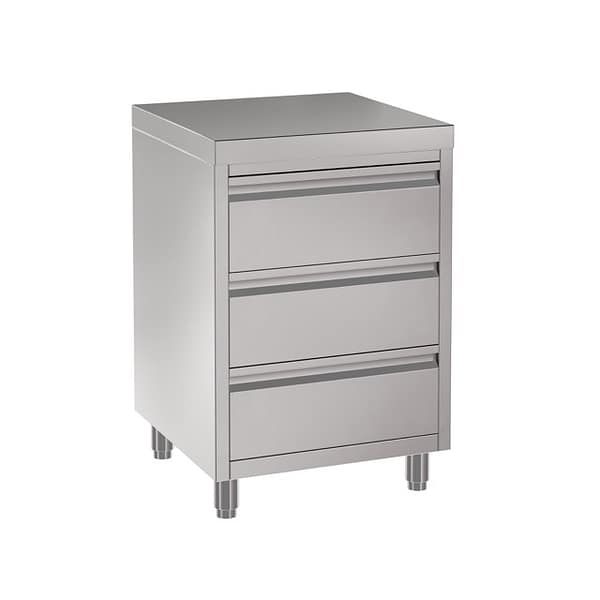 3 Drawer Commercial Kitchen Cabinet 60 x 61 x 90cm high - Image 3