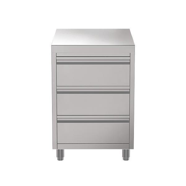 3 Drawer Commercial Kitchen Cabinet 60 x 61 x 90cm high - Image 1