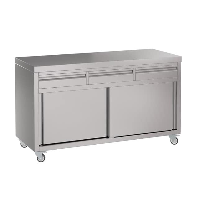 Stainless Steel Restaurant Cabinet 150 x 61 x 90cm high - Image 3