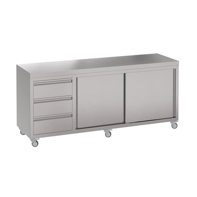 Stainless Steel Commercial Kitchen Cabinet 200 x 61 x 90cm high - Image 3