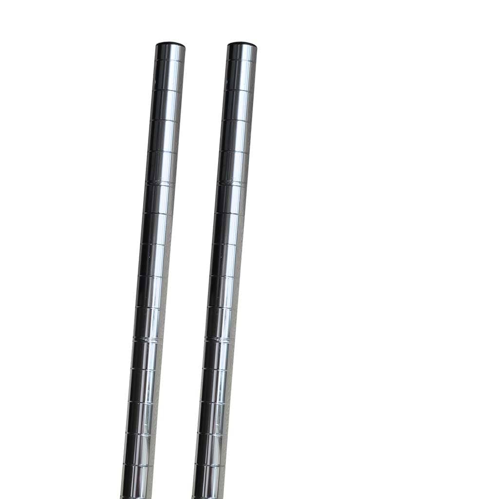 Set of 2 chrome shelf posts