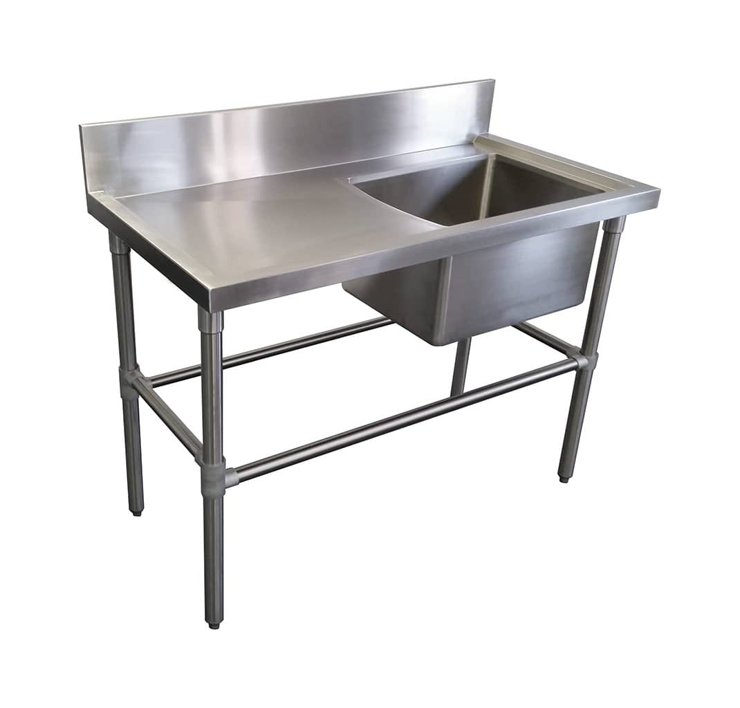 Stainless Steel Sinks - Left Bench, 1350 x 610 x 900mm high.