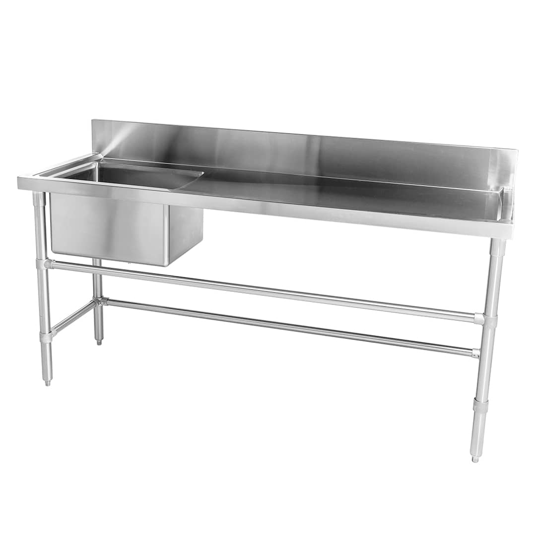 Stainless Sinks – Right Bench, 1800 x 610 x 900mm high