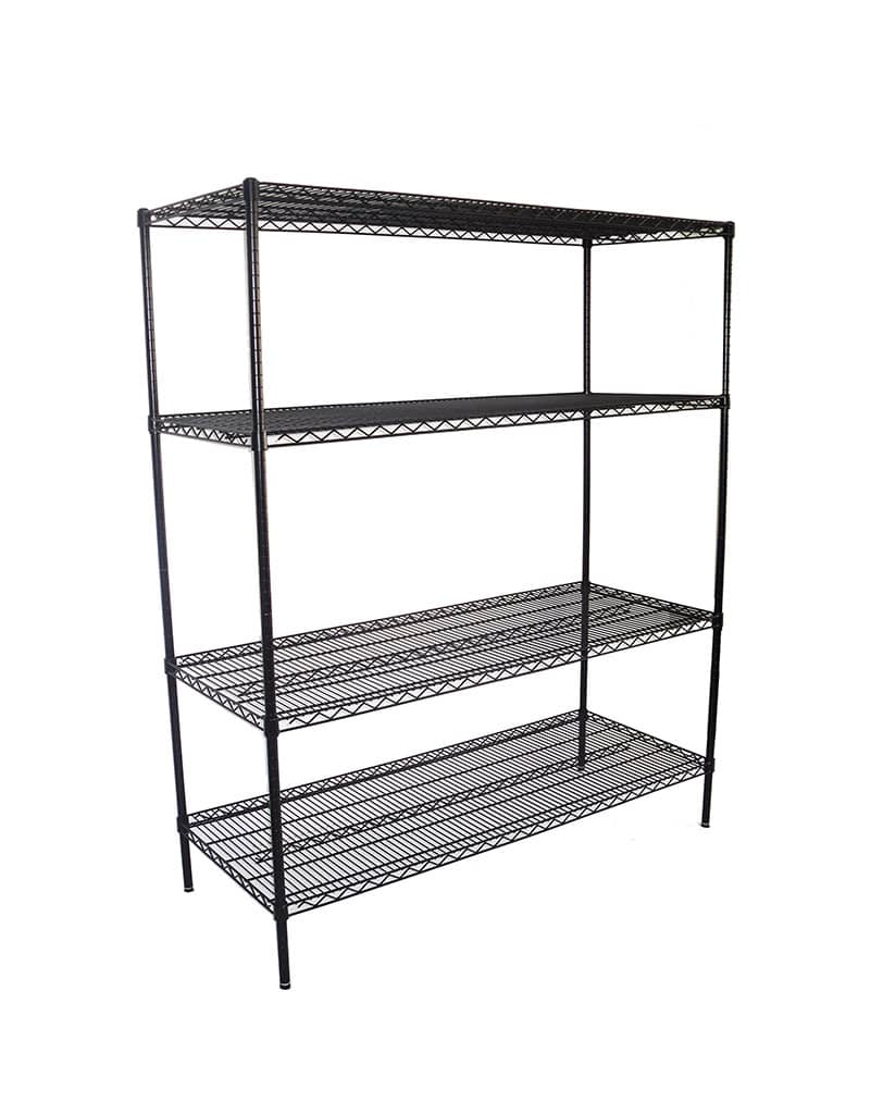 Epoxy Wire Racking Shelves, 4 Tier, 1524 X 610 deep x 1800mm high-0