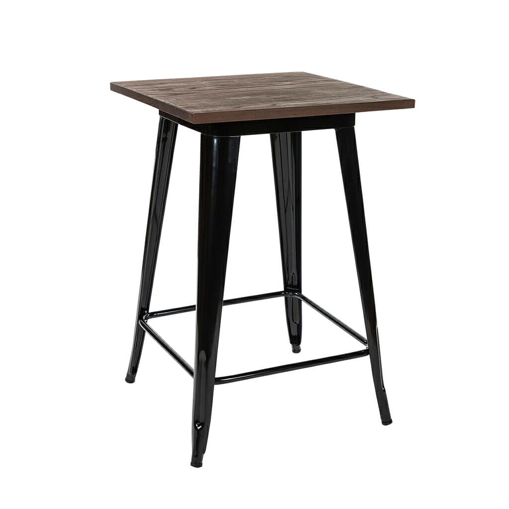 Replica Tolix Wooden Top Counter Table, 60 x 60 x 91cm