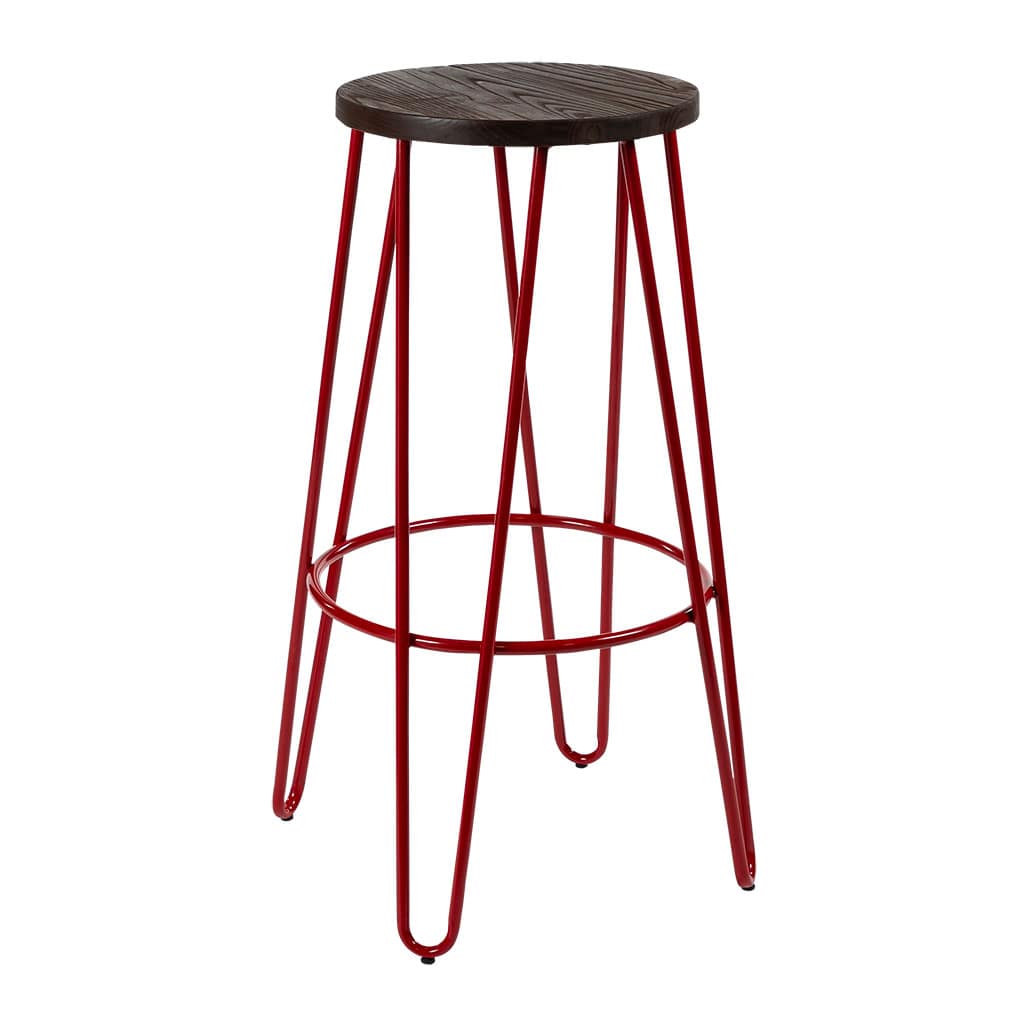 Hairpin Bar Stool Raw Timber Seat