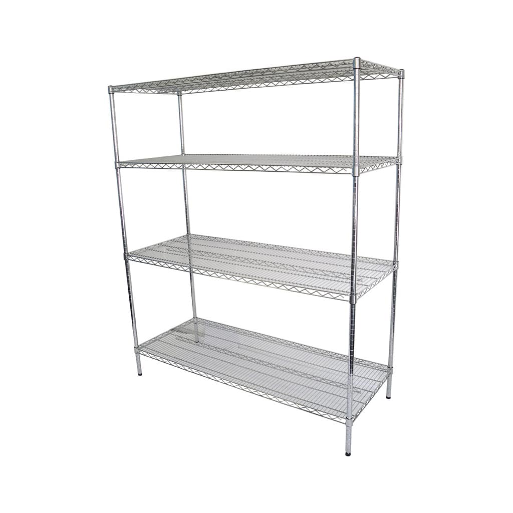 Chrome Dry Store Wire Shelving 4 Tier, 1524 X 610 deep x 1500mm high