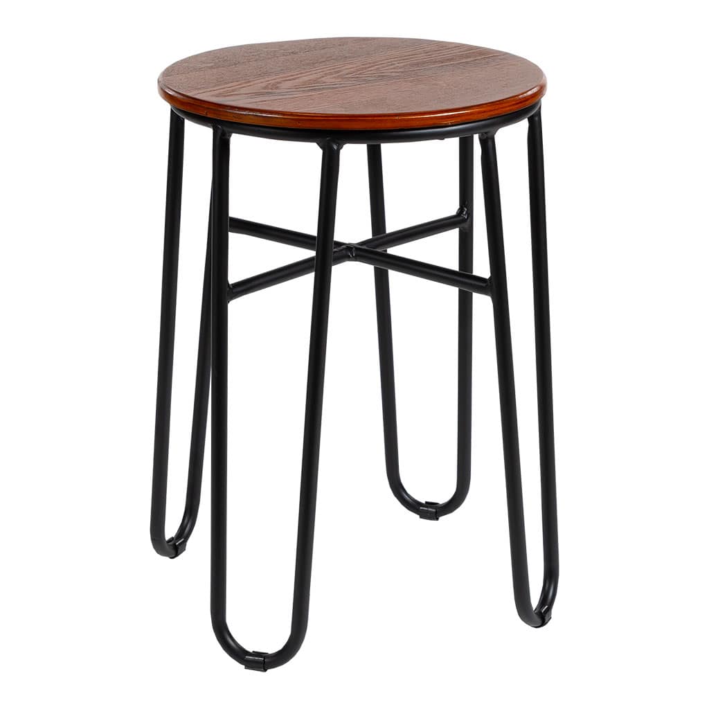 Hairpin Cafe Low Stool Gloss Timber Seat
