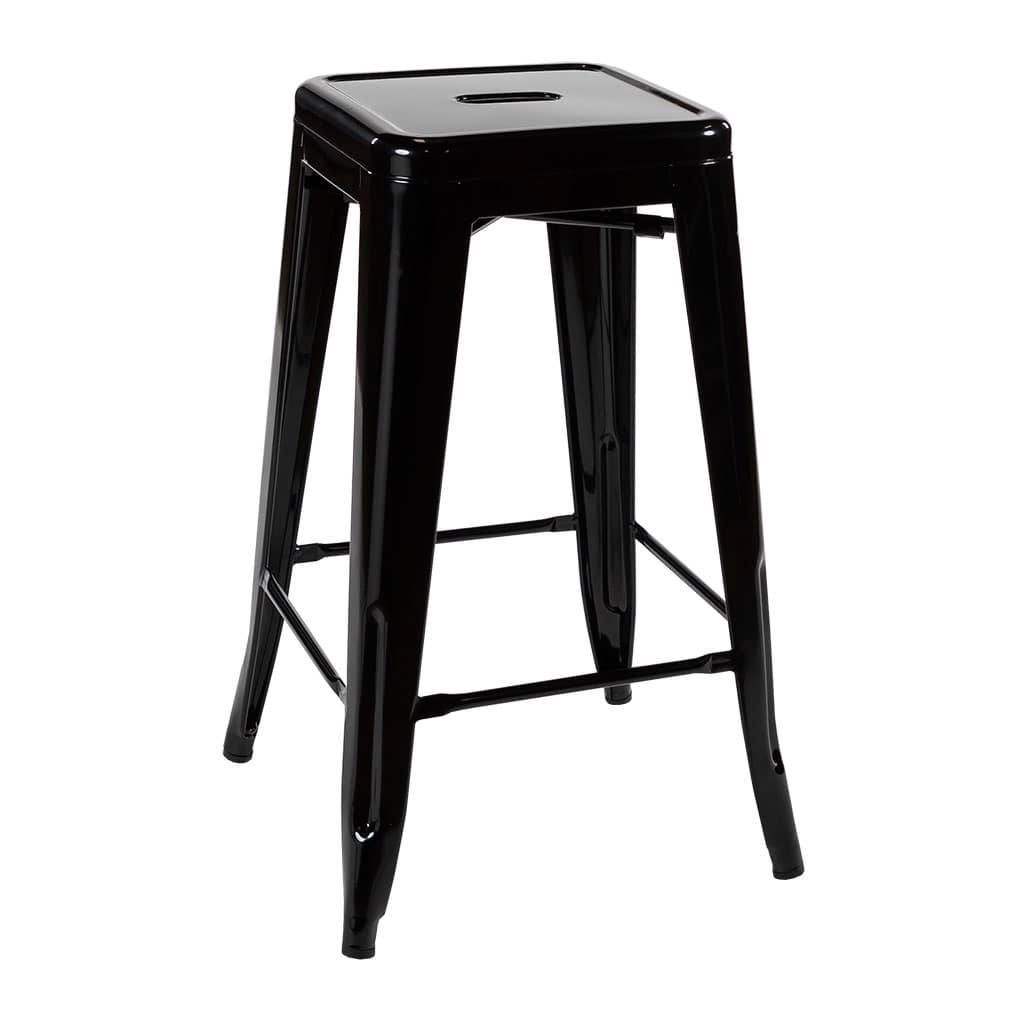 Replica Tolix Kitchen Stool, 66cm – Black / White