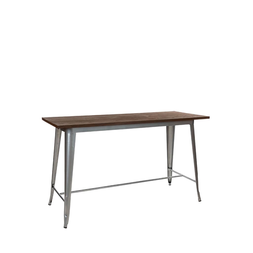 Replica Tolix Wooden Top Counter Height Table, 152 x 60 x 91cm high