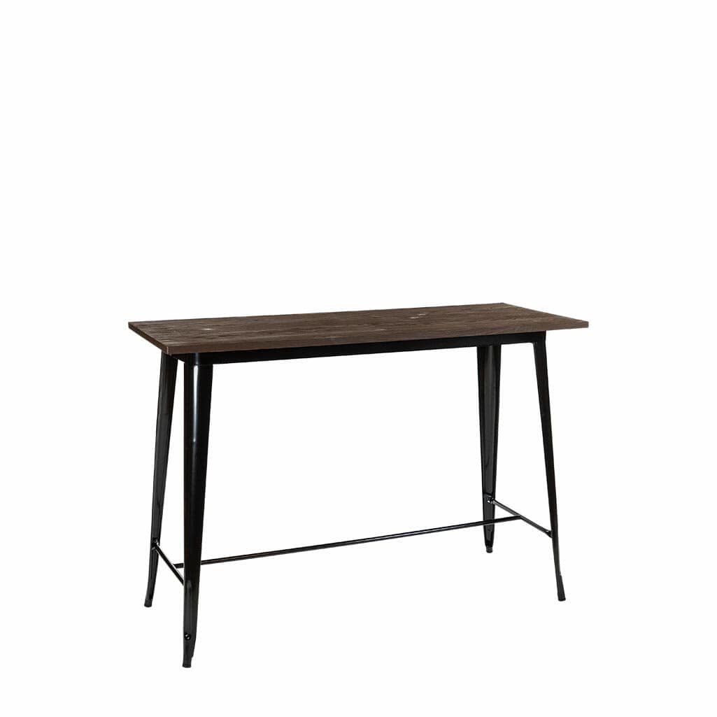 Replica Tolix Wooden Top Bar Table, 152 x 60 x 107cm high