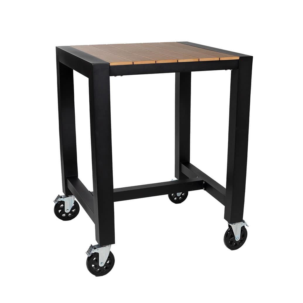 Cannes Aluminium & Polywood Outdoor Bar Table with Wheels 84cm