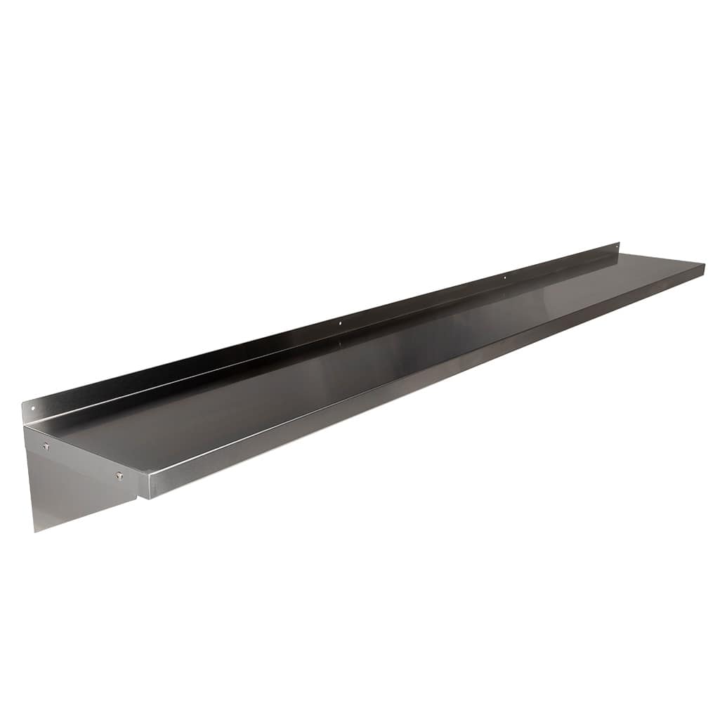 Stainless Steel Solid Wall Shelf, 2400 X 300mm deep