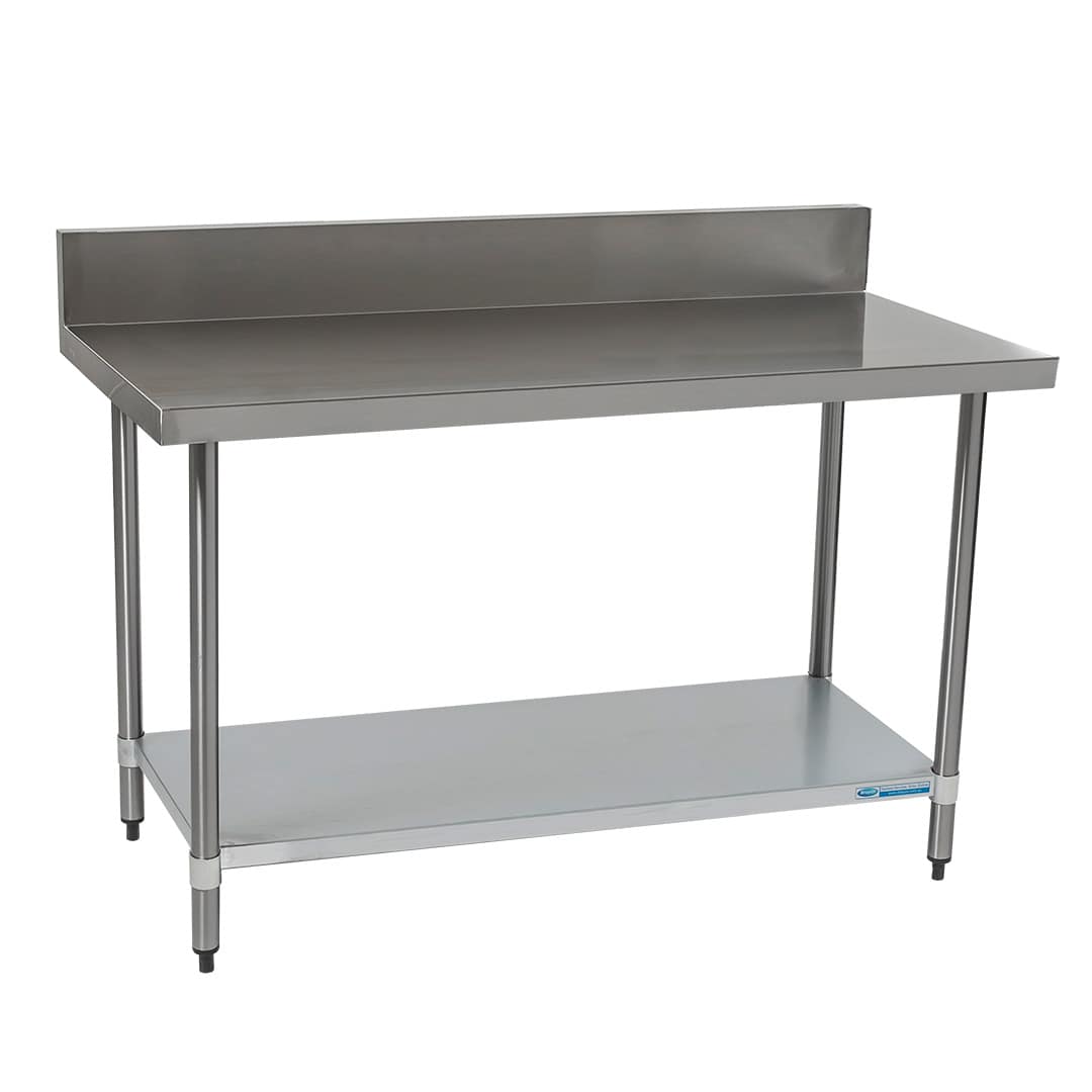 Commercial 304 Grade Stainless Steel Splashback Bench, 1500 x 610 x 900mm high