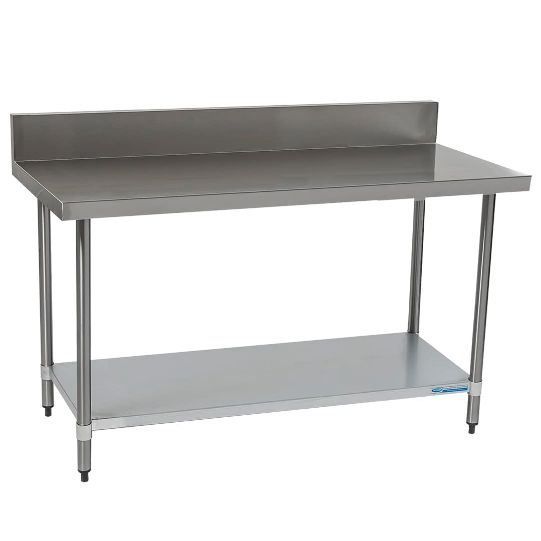 Commercial 304 Grade Stainless Steel Splashback Bench, 1600 x 610 x 900mm high