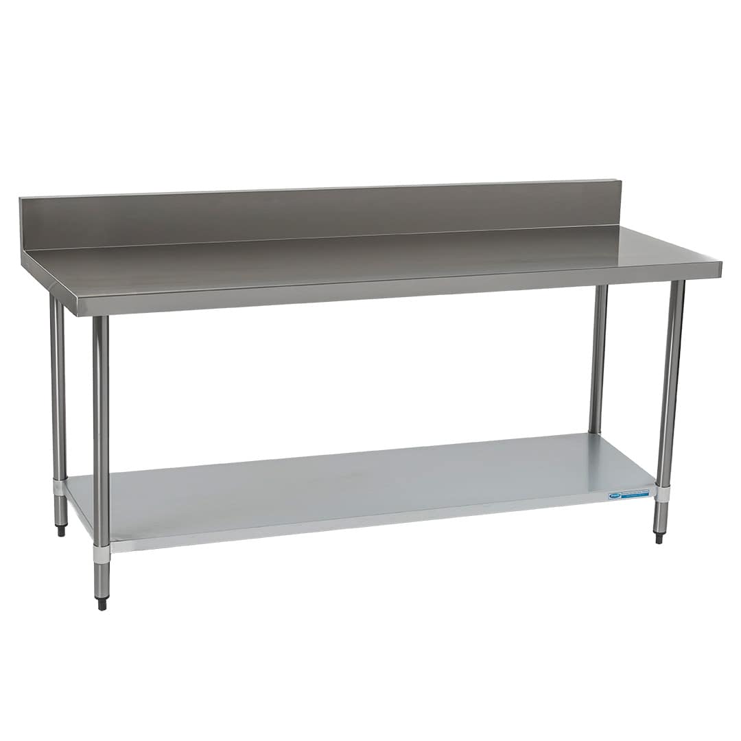 Commercial 304 Grade Stainless Steel Splashback Bench, 2000 x 610 x 900mm high