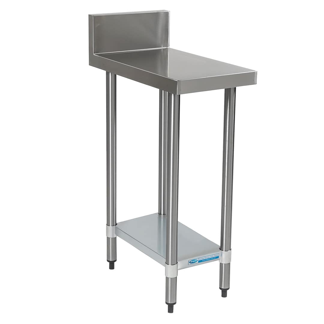 Commercial 304 Grade Stainless Steel Splashback Bench, 400 x 610 x 900mm high