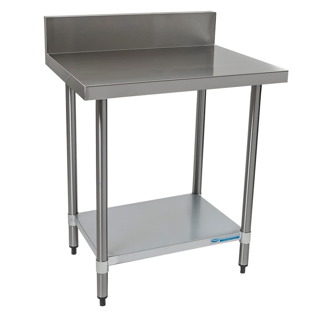 Commercial 304 Grade Stainless Steel Splashback Bench, 800 x 610 x 900mm high