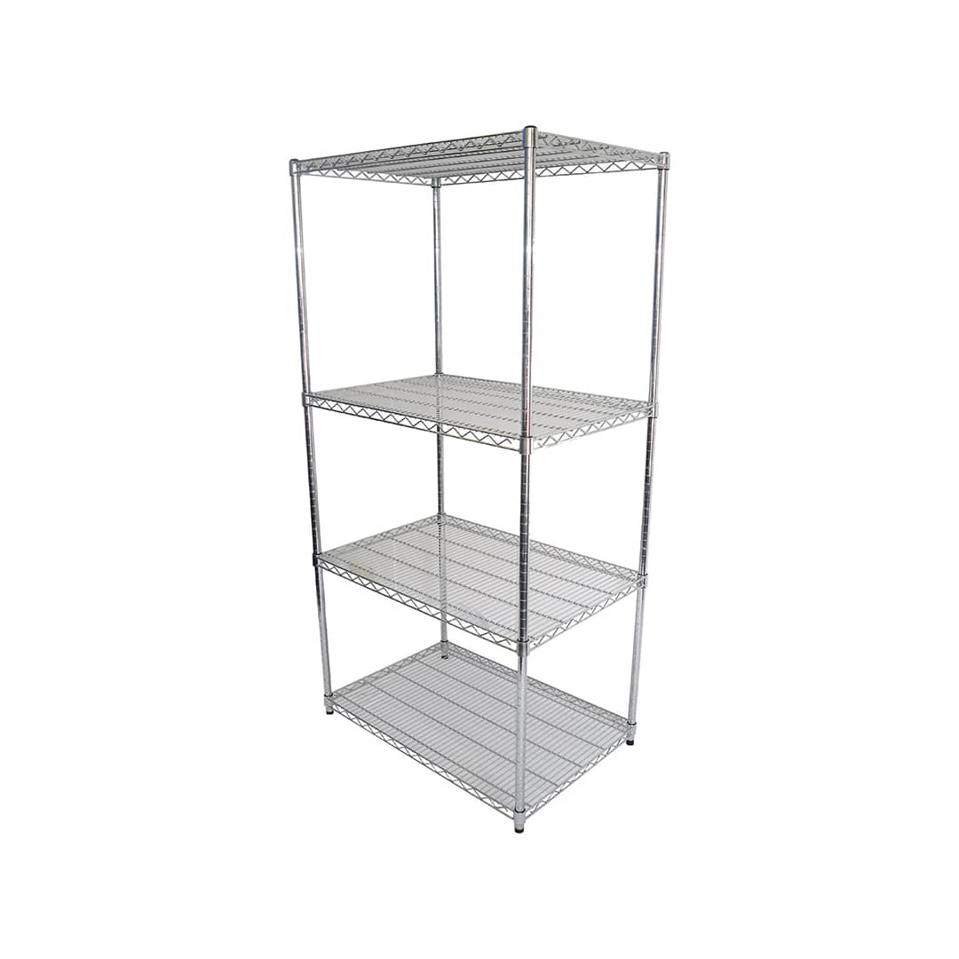 Chrome Dry Store Shelf 4 Tier , 914 X 610 deep x 2000mm high