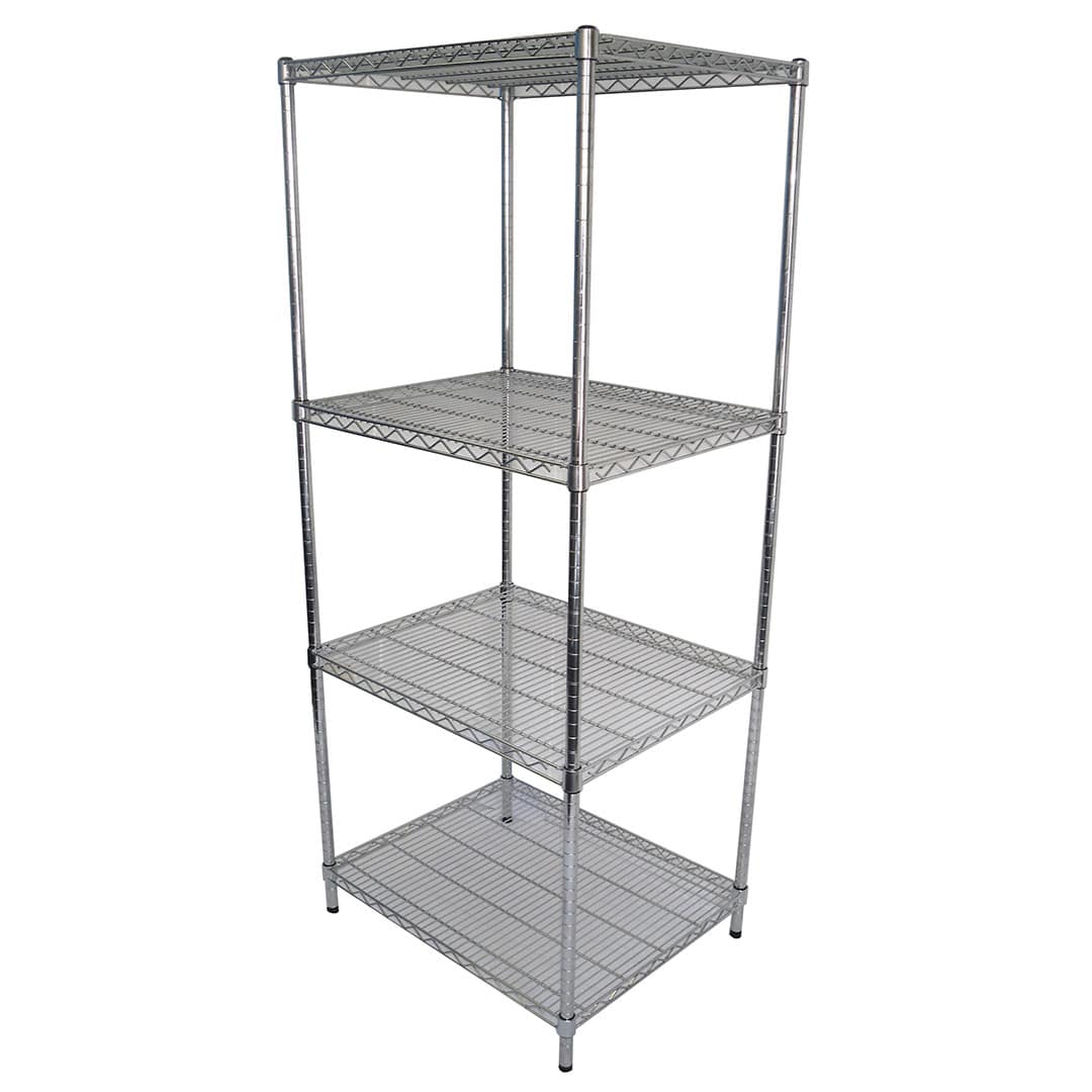 Chrome Wire Dry Store Shelving, 4 Tier, 762 X 610 deep x 1800mm high