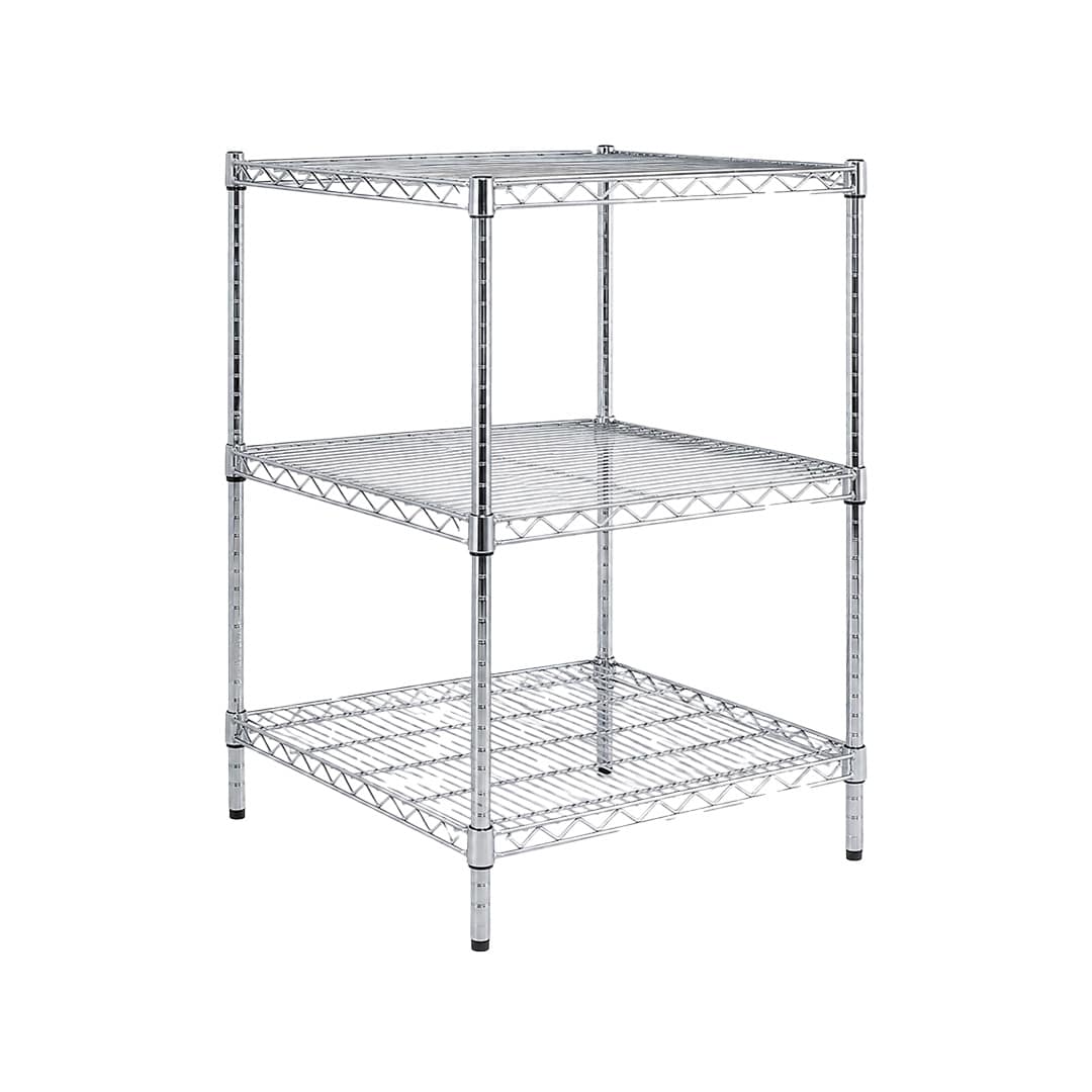 Chrome Wire Dry Store Shelving, 3 Tier, 610 X 610 deep x 900mm high