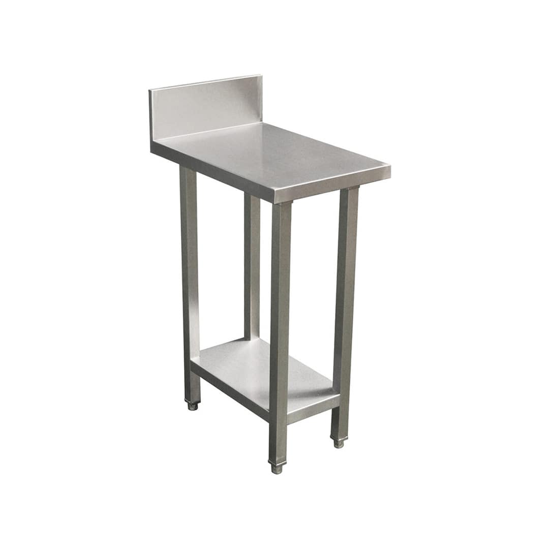 Premium Commercial 304 Grade Stainless Steel Splashback Bench, 400 X 610 X 900mm high