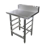 Stainless Dishwasher Outlet Bench, with Undershelves, Left Outlet, 800 x 700 x 900mm high.