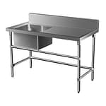 Stainless Steel Catering Sink - Right Bench, 1350 x 700 x 900mm high.
