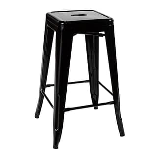 Replica Tolix Counter Stool, 66cm - Black / White
