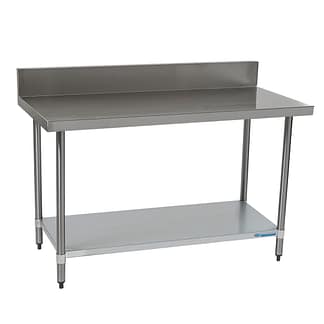 Commercial 304 Grade Stainless Steel Splashback Bench, 1500 x 610 x 900mm high