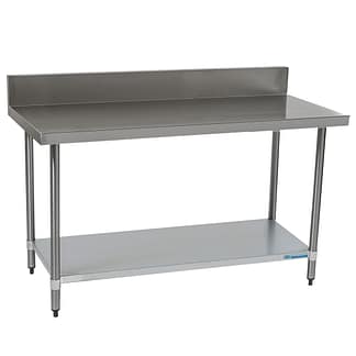 Commercial 304 Grade Stainless Steel Splashback Bench, 1600 x 610 x 900mm high
