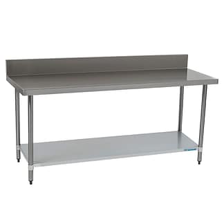 Commercial 304 Grade Stainless Steel Splashback Bench, 2000 x 610 x 900mm high