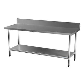 Commercial 304 Grade Stainless Steel Splashback Bench, 2000 x 700 x 900mm high