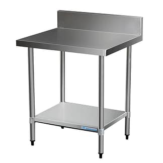 Commercial 304 Grade Stainless Steel Splashback Bench, 900 x 700 x 900mm high