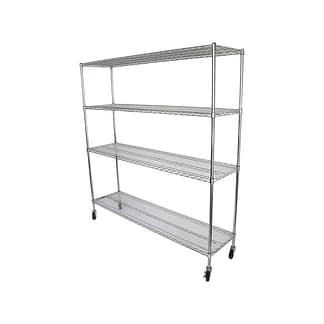 Chrome Dry Store Shelf 4 Tier, 1829 X 457 deep x 1800mm high-0