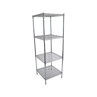 Chrome Dry Store Wire Shelves 4 Tier, 610 X 610 deep x 1800mm high-0