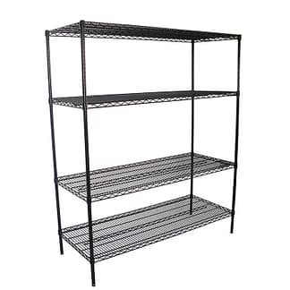 Epoxy Wire Racking Shelves, 4 Tier, 1524 X 610 deep x 1800mm high-0