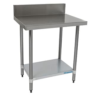 Commercial 304 Grade Stainless Steel Splashback Bench, 800 x 610 x 900mm high