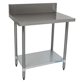 Commercial 304 Grade Stainless Steel Splashback Bench, 900 x 610 x 900mm high