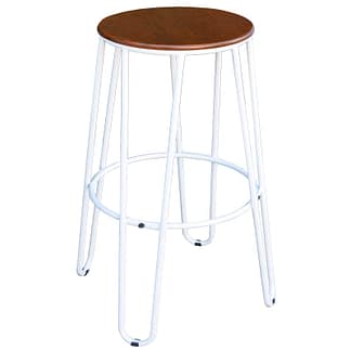 Hairpin Kitchen Stool Gloss Timber Seat