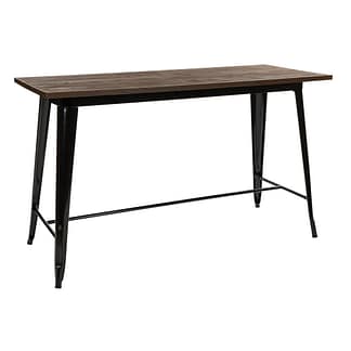 Replica Tolix Wooden Top Counter Height Table, 152 x 60 x 91cm high