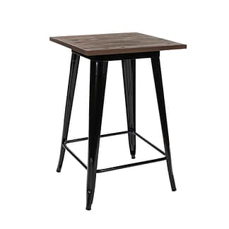 Replica Tolix Wooden Top Counter Table, 60 x 60 x 91cm