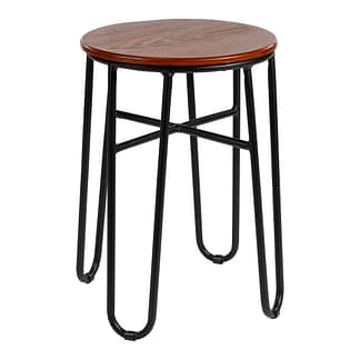 Hairpin Cafe Low Stool Gloss Timber Seat