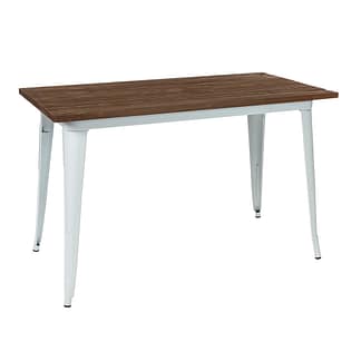 Replica Tolix Wooden Top Table, 120 x 60 x 75cm high