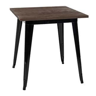Replica Tolix Wooden Top Table, 70 x 70 x 75cm high