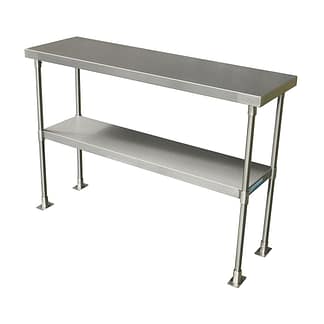 Stainless Kitchen Bench Over Shelves, 2-Tier, 1150 X 350mm-0