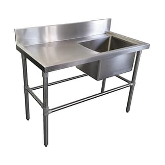 Stainless Steel Sinks - Left Bench, 1350 x 610 x 900mm high.