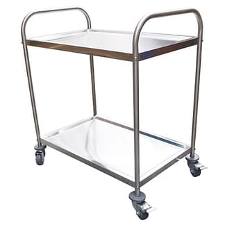Stainless Trolley, 2-Tier With Castors, 825 x 530 x 800mm high-0