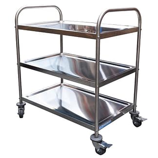 Stainless Steel Trolley, 3-Tier With Castors, 825 X 530 x 800mm high-0